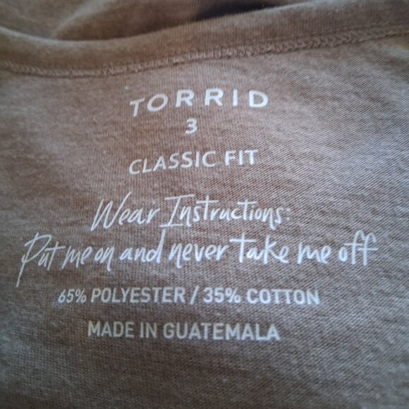 Torrid women's tan brown Tee shirt top pullover lightweight soft plus size 3X - Picture 5 of 5